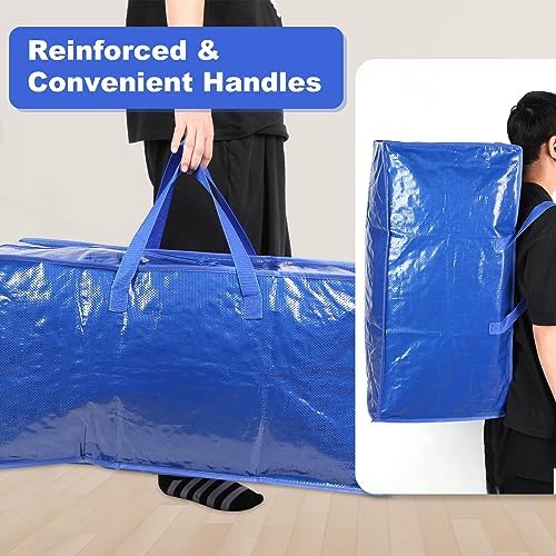 Black Moving Bags - 20 Pack Extra Large Heavy Duty Storage Bags With Zipper & Reinforce Handles | 29x14x13 Inch Moving Tote Bags Bulk For Clothing, Shoes, Travel - Image 3