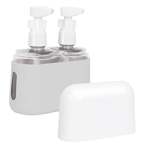 Skycase Travel Bottle Set, 2 in 1 Travel Containers Set for Toiletries,Leak-Proof Refillable Plastic Bottles with Lid,Airplane Accessories Kits for Shampoo Conditioner Lotion Liquids,Grey