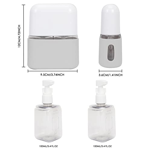 Skycase Travel Bottle Set, 2 in 1 Travel Containers Set for Toiletries,Leak-Proof Refillable Plastic Bottles with Lid,Airplane Accessories Kits for Shampoo Conditioner Lotion Liquids,Grey - Image 2