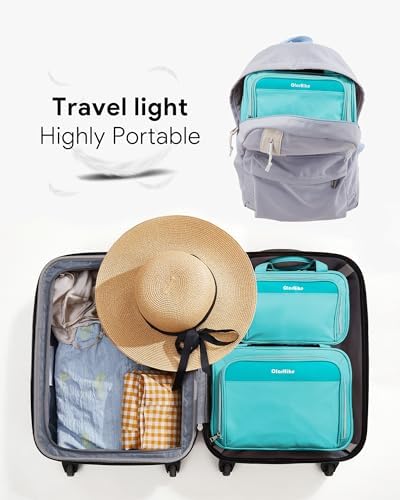 OlarHike Travel Toiletry Hanging Bag Waterproof Bags, Makeup, Toiletries, Jewelry, Travel Essentials 3 in 1 Packing Organizers, Cosmetic Travel-Sized Container, Large Capacity for Women Cyan - Image 6