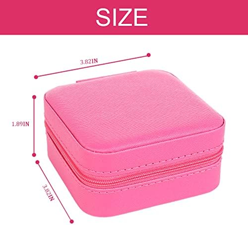 KElofoN Travel jewelry Organizer Travel jewelry case Travel Jewelry box Small Jewelry Organizer Box for Girls Women(1, Rosy) - Image 2