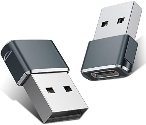 Basesailor USB to USB C Adapter 2Pack,USBC Female to A Male OTG Charger Type C Converter for Apple Watch Ultra iWatch 7 8 9,iPhone 15 14 13 Plus Pro Max,AirPods 3,iPad Air,Car,Samsung Galaxy S24 23,16