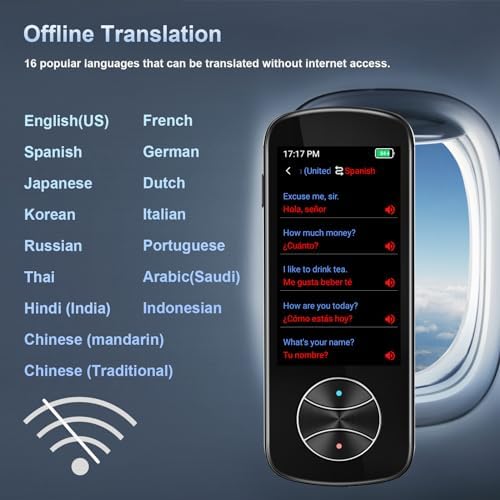 Language Translator Device No WiFi Needed, Instant Two Way Language Translator with 137+ Languages, Offline/Photo/AI Translator Device 2024 Voice Translator for Travel Business Learning - Image 3