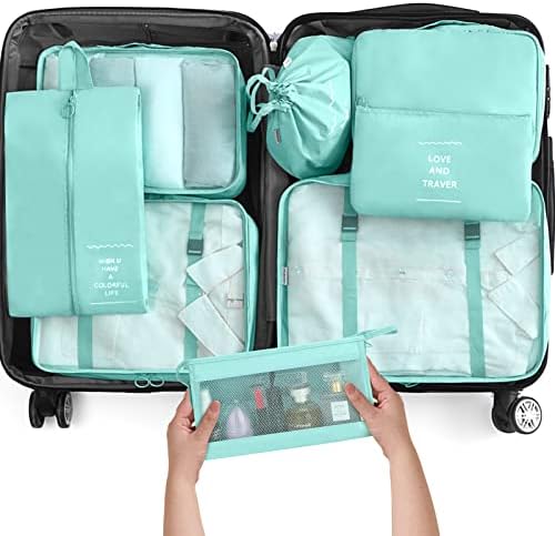 KPX Packing Cubes for Travel, Travel Luggage Packing Organizers, Travel Accessories Large Toiletries Bag for Clothes Shoes Cosmetics Toiletries
