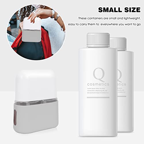 Skycase Travel Bottle Set, 2 in 1 Travel Containers Set for Toiletries,Leak-Proof Refillable Plastic Bottles with Lid,Airplane Accessories Kits for Shampoo Conditioner Lotion Liquids,Grey - Image 3