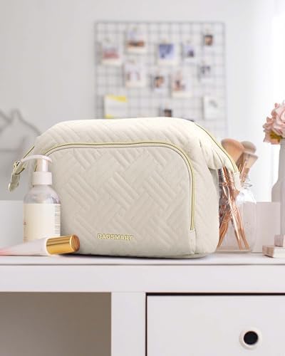 BAGSMART Travel Makeup Bag, Cosmetic Bag Make Up Organizer Case,Large Wide-open Pouch for Women Purse for Toiletries Accessories Brushes - Image 7