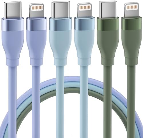 USB C to Lightning Cable [Apple MFi Certified] iPhone Charger Fast Charging 3 Pack 6FT USB-C Power Delivery Charging Cord Compatible with iPhone 14/13/12/11/XS/XR/X/8/iPad and More