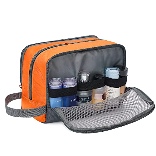 Toiletry Bag for Men/Women Hanging Dopp Kit Water Resistant Shaving Bag Small Toiletry Bag for Traveling (Orange) - Image 7