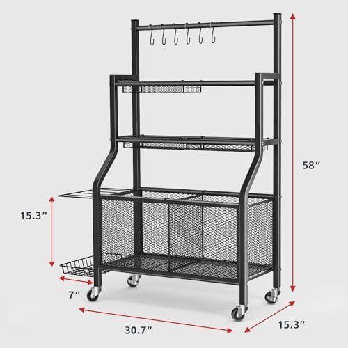 Garage Sports Equipment Organizer - Ball Storage Rack 2024 Upgraded Heavy Duty Steel Ball Storage Garage Sports Organizer for Garage - Image 7