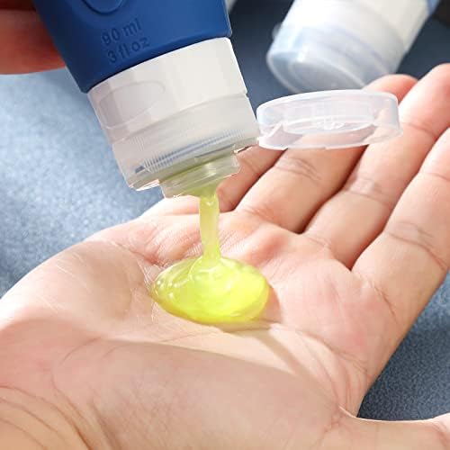 Travel Bottles for Toiletries, Tsa Approved 3oz Travel Size Containers BPA Free Leak Proof Refillable Liquid Silicone Squeezable Travel Accessories for Shampoo Conditioner Lotion (4 Pack) - Image 4