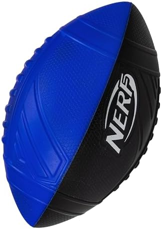 NERF Kids Foam Football - Pro Grip Youth Soft Foam Ball - Indoor + Outdoor Football for Kids - Small NERF Foam Football - 9" Inch Youth Sized Football - Blue + Black