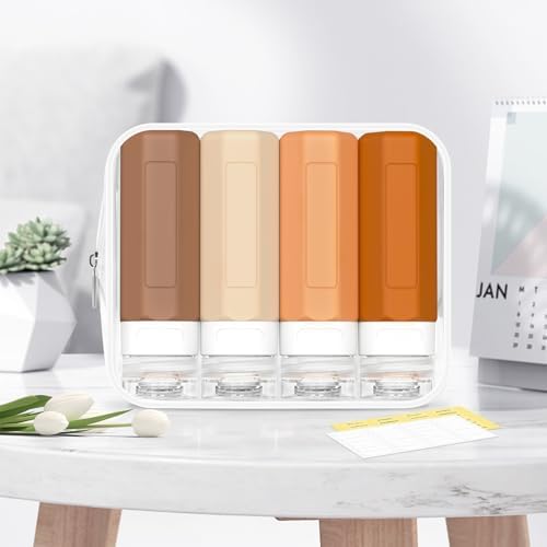 Travel Bottles for Toiletries, 3oz Tsa Approved Travel Size Containers, BPA Free Leak Proof Travel Containers for Toiletries, Refillable Travel Accessories for Shampoo Conditioner Apricot - Image 7
