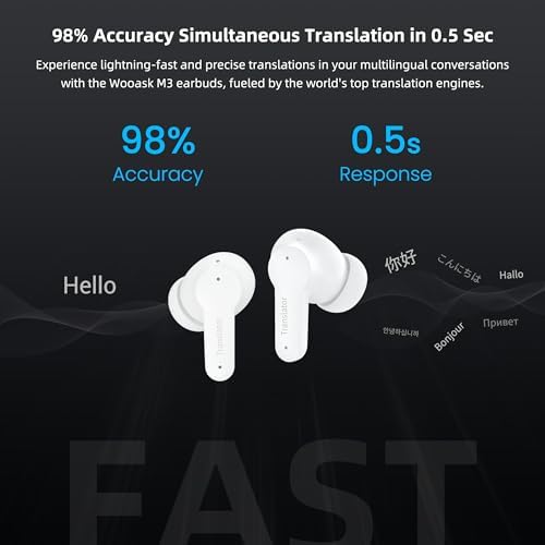 M3 Offline Language Translator Earbuds Support 144 Languages & Accents Translation Two-Way Translation Translator Device - Image 3