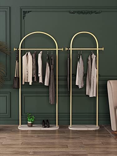 Gold Clothing Rack, Modern Clothes Rack with Marble Base, Heavy-duty Coat Racks Freestanding for Boutiques, Can Hang Jacket Garment, Hat, Scarf, Organize Shoes 31.5" W - Image 9