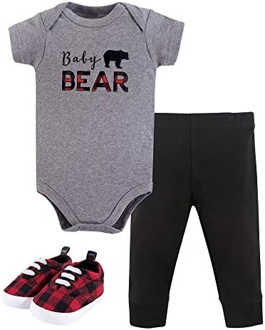 Little Treasure Unisex Baby Cotton Bodysuit, Pant and Shoe Set