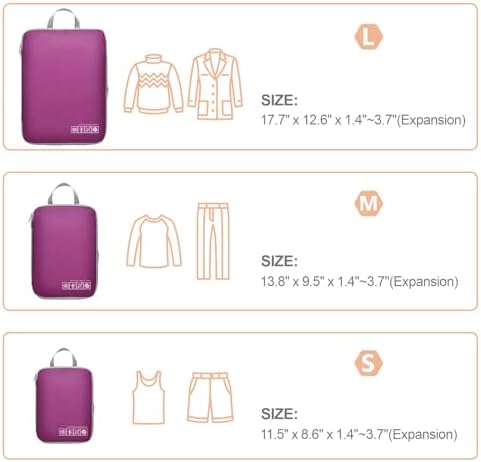 Cambond Compression Packing Cubes for Travel - Travel Bags Luggage Organizers Travel Essentials Compression Cubes for Carry on Suitcases - Image 2