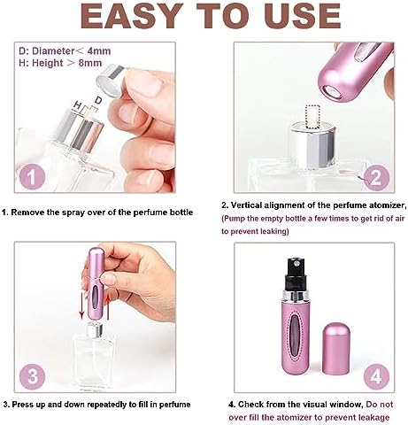 Travel Mini Perfume Refillable Atomizer Container, Portable Perfume Scent Pump Case Fragrance Empty Spray Bottle for Traveling and Outgoing (3 Pack, 5ml) (3 Pcs) - Image 4