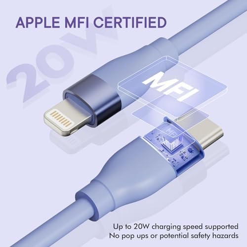 USB C to Lightning Cable [Apple MFi Certified] iPhone Charger Fast Charging 3 Pack 6FT USB-C Power Delivery Charging Cord Compatible with iPhone 14/13/12/11/XS/XR/X/8/iPad and More - Image 2