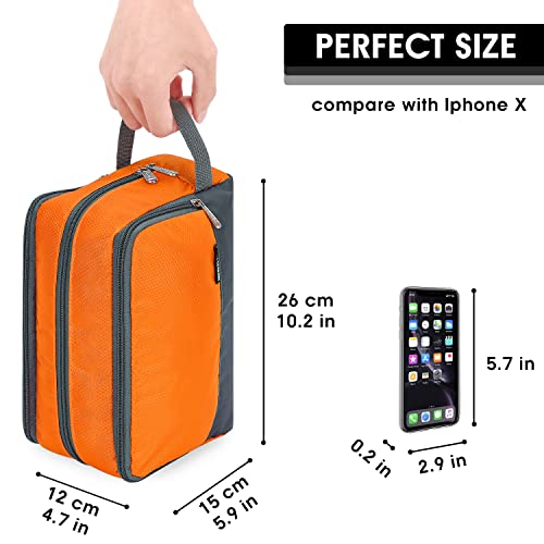 Toiletry Bag for Men/Women Hanging Dopp Kit Water Resistant Shaving Bag Small Toiletry Bag for Traveling (Orange) - Image 2