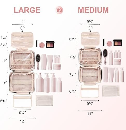 Everfun Hanging Travel Toiletry Bag for Women Traveling With Leakproof Compartment Makeup Cosmetic Organizer Dopp Kit Travel Accessories Essentials Must Have - Image 6