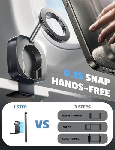 LISEN Airplane Phone Holder Travel Essentials for Magsafe Accessories, Universal Handsfree for MagSafe Car Mount Plane Accessories Travel Must Haves Phone Holder Car for Flying Gifts fits iPhone 15 - Image 2