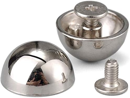 YORANYO 20 Sets 15X8MM Dome Spikes and Studs 19/32" Handbag Feet Silver Color Round Spikes Screw Back Studs and Spikes for Clothing Shoes Leather Craft Belts Bags Accessories with Installation Tool - Image 3