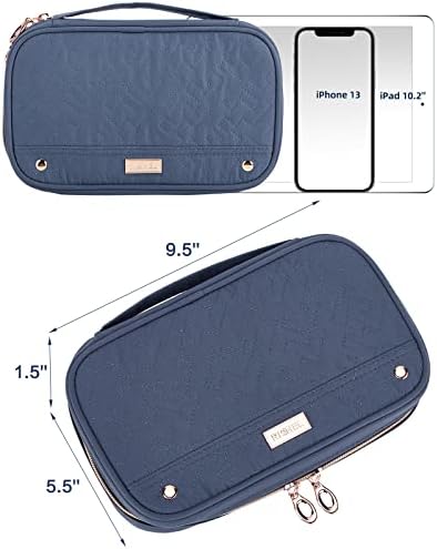 NISHEL Travel Jewelry Case, Travel Organizer for Necklaces, Earrings, Rings, Bracelets, Watch, Aegean-Blue - Image 2