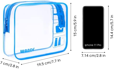 TSA Approved Clear Travel Toiletry Bag wih Zippers Carry-on Travel Accessories Quart Size Toiletries Cosmetic Pouch Makeup Bags for Men and Women (2pcs Navy Blue) - Image 4
