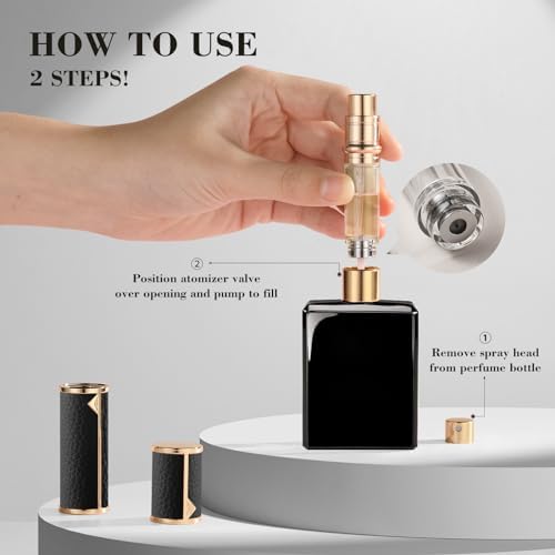 Perfume Travel Refillable Bottle, Tsa Approved 5ml Perfume Atomizer Bottle, Portable Size Sprayer Bottle Luxurious Pocket Perfume Dispenser Pump Transfer Tool for Women Men Travel Accessories. - Image 3