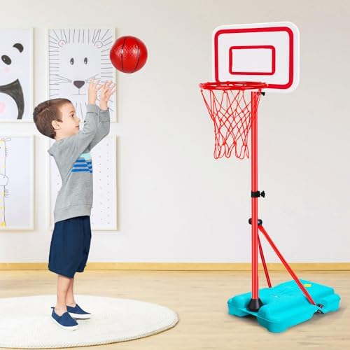 Toddler Basketball Hoop for Kids Boys Girls Portable Basketball Goals Indoor Outdoor Play Outside Backyard Toys for 2 3 4 5 6 Year Old Birthday Gift - Image 7