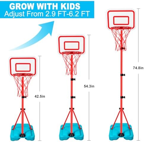 Toddler Basketball Hoop for Kids Boys Girls Portable Basketball Goals Indoor Outdoor Play Outside Backyard Toys for 2 3 4 5 6 Year Old Birthday Gift - Image 3