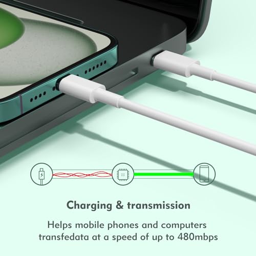 iPhone 15 Charger 5Pack (6/6/6/6/6 ft) USB C to USB C Cable(60W/3A) USB C Charger Cable Fast Charging for iPhone 15 Pro/Plus/Pro Max,iPad Mini 6/ Pro 2021,MacBook Pro,Samsung Galaxy S23 and More - Image 4