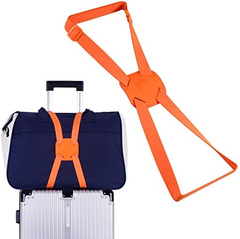 Luggage Straps Bag Bungees for Add a Bag Easy to Travel Suitcase Elastic Strap Belt(Orange) - Image 2