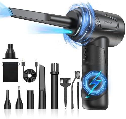Compressed Air Duster 4.0,Cordless Air Blower,Electric Air Duster for Cleaning Keyboard&PC,Air Cleaning Kit, 3 Speed Duster Cleaner with LED-Light-no Canned air dusters-car Dusters