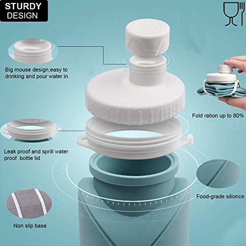 SPECIAL MADE Collapsible Water Bottles Cups Leakproof Valve Reusable BPA Free Silicone Foldable Travel Water Bottle Cup for Gym Camping Hiking Travel Sports Lightweight Durable - Image 7