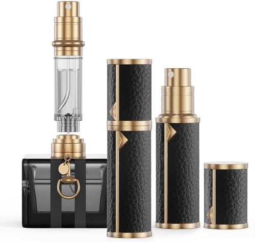 Perfume Travel Refillable Bottle, Tsa Approved 5ml Perfume Atomizer Bottle, Portable Size Sprayer Bottle Luxurious Pocket Perfume Dispenser Pump Transfer Tool for Women Men Travel Accessories.