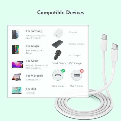 iPhone 15 Charger 5Pack (6/6/6/6/6 ft) USB C to USB C Cable(60W/3A) USB C Charger Cable Fast Charging for iPhone 15 Pro/Plus/Pro Max,iPad Mini 6/ Pro 2021,MacBook Pro,Samsung Galaxy S23 and More - Image 6