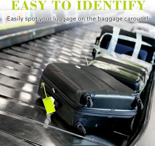 10 Pack Luggage Tags Suitcases Plastic Travel Bag & Baggage ID Label Tags Travel Essentials by Sodsay (Yellow) - Image 2