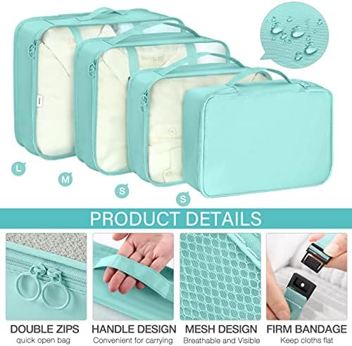 KPX Packing Cubes for Travel, Travel Luggage Packing Organizers, Travel Accessories Large Toiletries Bag for Clothes Shoes Cosmetics Toiletries - Image 3