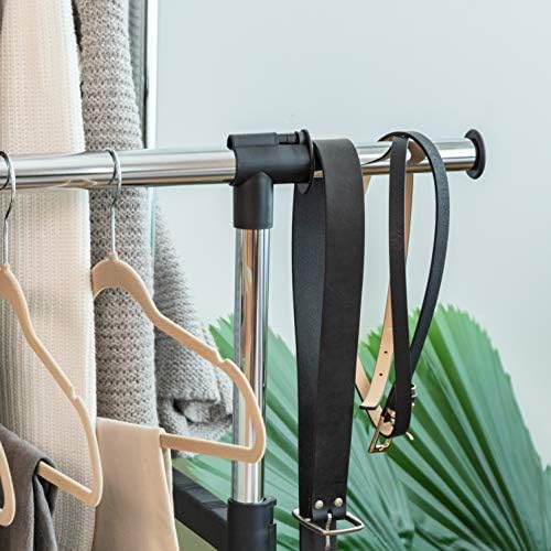 IRIS USA Portable Double-Rod Height Adjustable Clothes Rack with Extendable Bar and Lockable Wheels, Rolling Garment, Double Rod Wardrobe Rack, Easy Assemble, for Clothes, Belts, Shoes, and Bags - Image 6