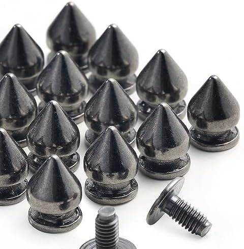 YORANYO 100 Sets Spikes and Studs 9.5MM Spikes for Clothing Metal Studs Rivets for Leather Punk Spikes Accessories Screw Back Studs and Spikes for Clothing Shoes Belts Bags Hats 3/8 Inch (Gun Metal) - Image 3
