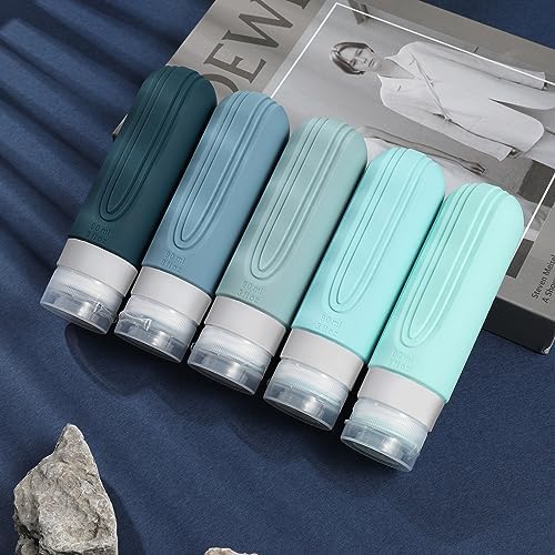 Travel Bottles for Toiletries, 5 Pack TSA Approved Travel Size Containers, 3oz Leak Proof Refillable Travel Accessories for Shampoo Conditioner, BPA Free Travel Bottles with Toiletry Bag - Image 6