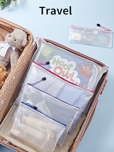 JARLINK 18 Pack 8 Sizes Mesh Pouch, 9 Colors, Waterproof Zipper File Bags Document Multipurpose Travel Bags for Office, School, Board Game, Puzzles, Cosmetics, Travel Accessories, and Home Organize - Image 7