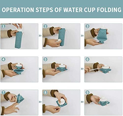 SPECIAL MADE Collapsible Water Bottles Cups Leakproof Valve Reusable BPA Free Silicone Foldable Travel Water Bottle Cup for Gym Camping Hiking Travel Sports Lightweight Durable - Image 5