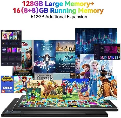 Newest 2024 Android 13 Tablet, 128GB+16(8+8 Expand)GB/512GB Expandable, Octa-Core Tablet with 5G WiFi, 8000mAh Battery, 10.1 inch Tablet with 21MP Camera, Tablet with Keyboard, Bluetooth, Mouse, Case. - Image 2