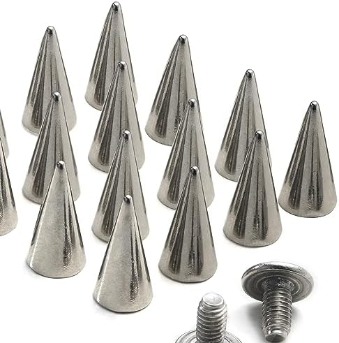 YORANYO 100 Sets Spikes and Studs 12MM Spikes for Clothing Metal Studs Rivets for Leather Punk Spikes Accessories Screw Back Studs and Spikes for Clothing Shoes Belts Bags Hats 15/32 Inch (Silver) - Image 3