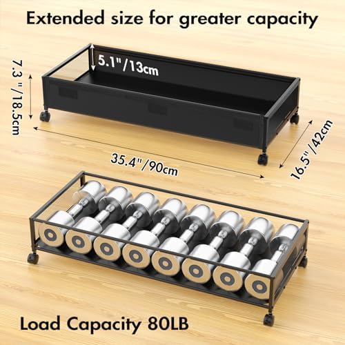 Under Bed Storage Bins With Lids - 2Pack Lengthen Underbed Storage Containers with Wheels, Large Capacity Metal Clothes Organizer for Bedroom, Storage Box for Clothing Shoes Blanke Sheet - Image 2