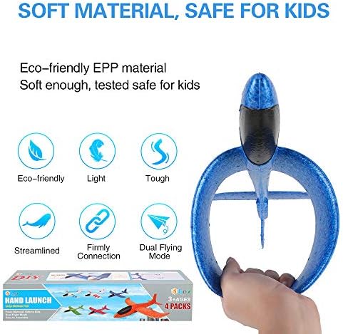 BooTaa 4 Pack Airplane/Flying Toys, 17.5" Large Throwing Foam Plane/Gliders, 2 Flight Mode, Birthday Gifts for Girls Kids 3 4 5 6 7 8 9 10 11 12 Year Old Boys,Outdoor Sport Game Toys - Image 4