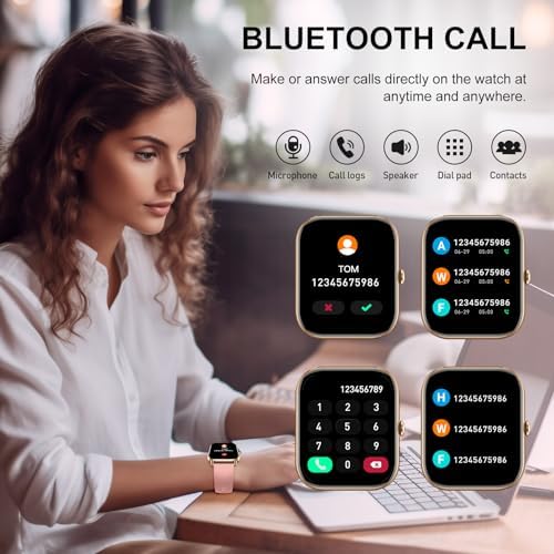 Smart Watch (Answer/Make Calls), 1.85" Smart Watches for Men Women 110+ Sport Modes Fitness Tracker with Sleep Heart Rate Monitor, Pedometer, IP68 Waterproof Fitness Watch for iOS Android, New Pink - Image 5