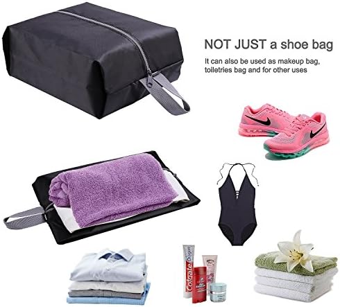 YAMIU Travel Shoe Bags Set of 4 Waterproof Nylon with Zipper for Men & Women, Black - Image 6